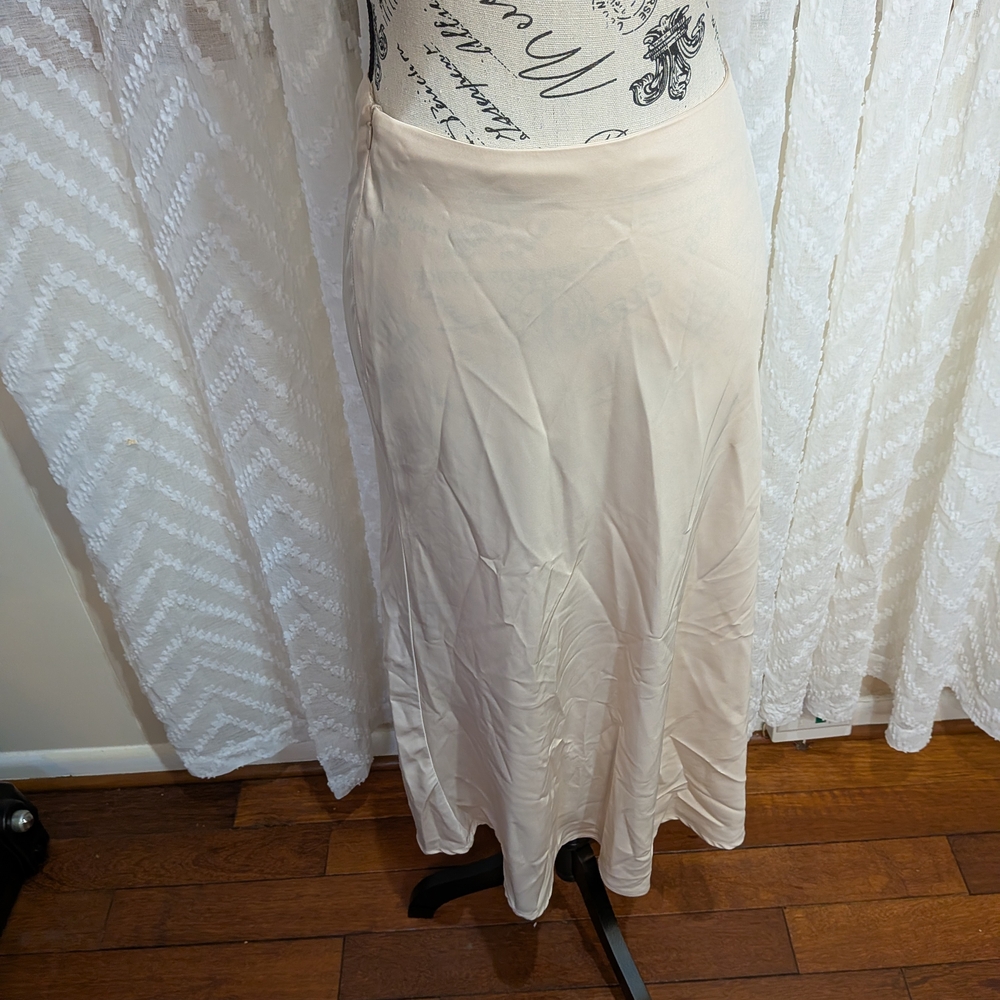 Silk Cream Maxi Skirt